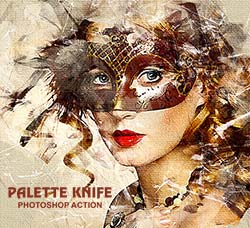 极品PS动作－斑驳艺术(含高清视频教程)：Palette Knife Photoshop Action